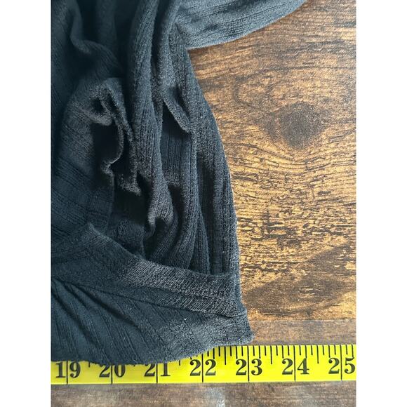 Time Tru Blouse Top Black XL Large Relaxed fit Soft Pleats Flutter Sleeve Boho - Picture 3 of 9